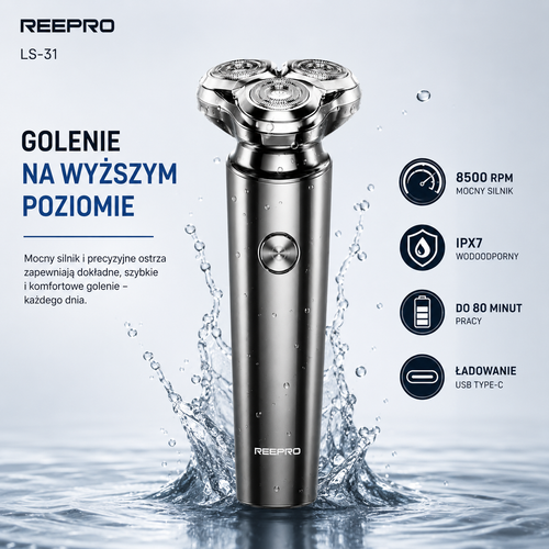 Elektryczna Maszynka do Golenia dla Mężczyzn 8500RPM Wodoodporna IPX7
