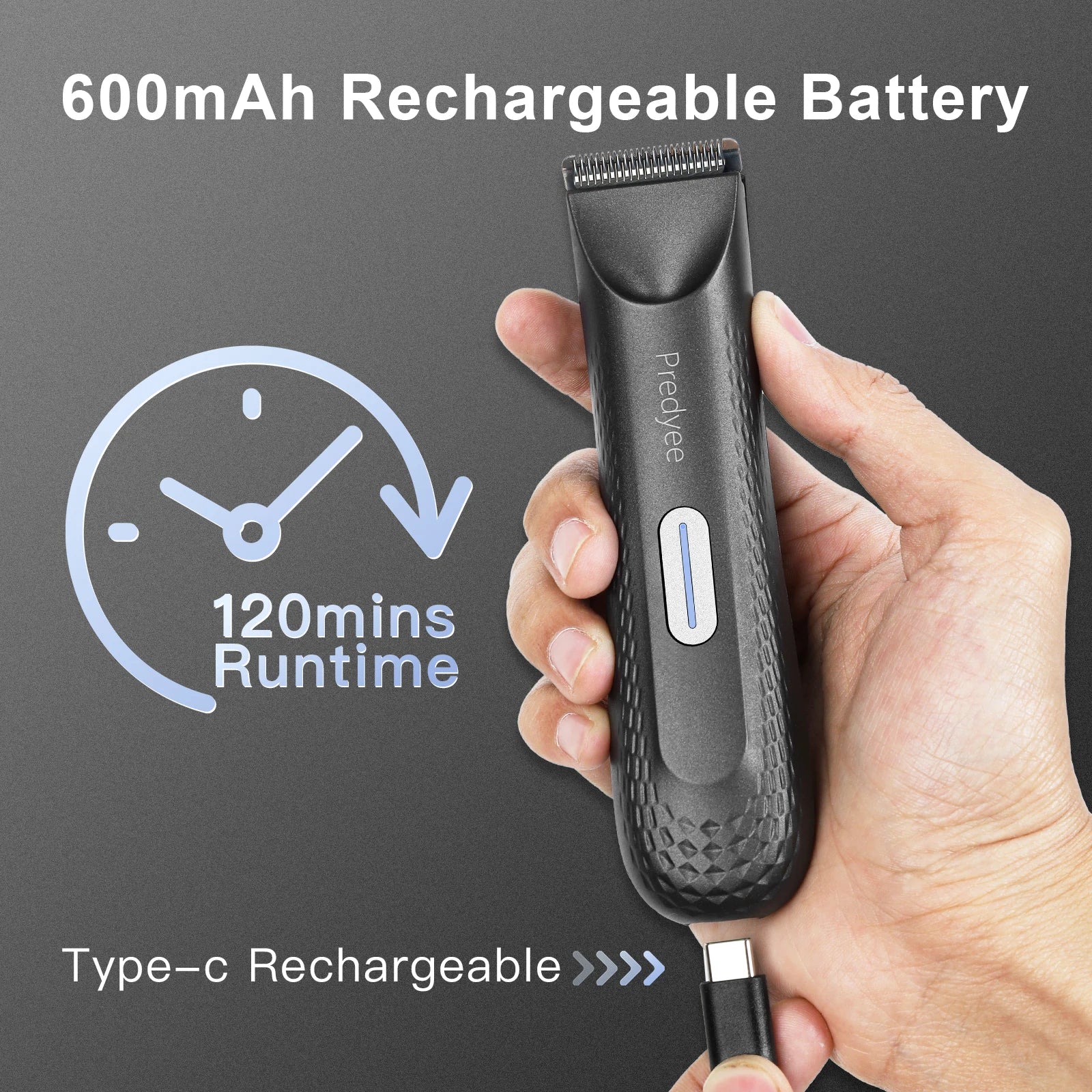 Waterproof Body Trimmer for Men with Replaceable Ceramic Blade